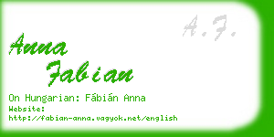 anna fabian business card