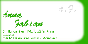 anna fabian business card